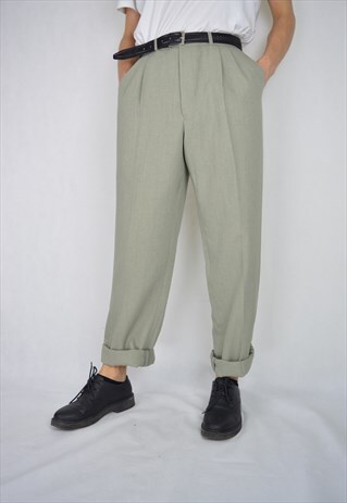 VINTAGE GREY STRAIGHT CLASSIC TROUSERS