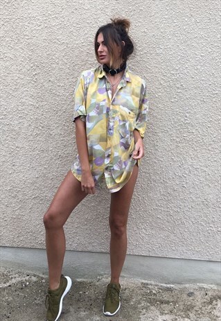 PATTERNED OVERSIZED RETRO VINTAGE UNISEX FESTIVAL SHIRT