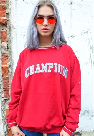 VINTAGE CHAMPION 90S SWEATSHIRT IN RED