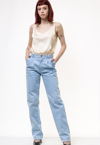 90s Vintage Woman Light Blue MOMs Denim Jeans 5032