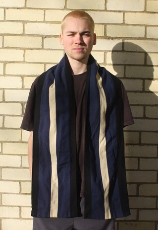 VINTAGE 1940S 1940S WOOL STRIPED COLLEGE UNIVERSITY SCARF