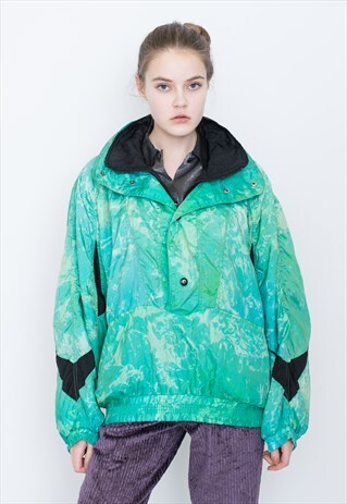 VINTAGE BLUE PATTERNED PAINT RETRO JACKET