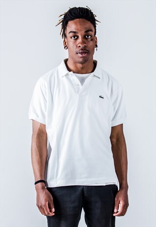 VINTAGE 90S LACOSTE POLO SHIRT IN WHITE