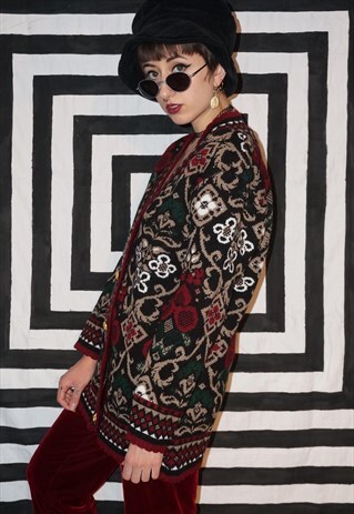 VINTAGE 90'S FLORAL BROCADE CARDIGAN