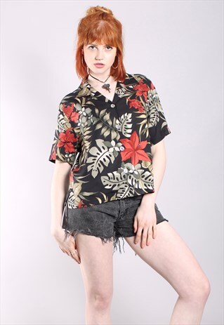 VINTAGE 80S TOMMY BAHAMA SILK HAWAIIAN TROPICAL SHIRT