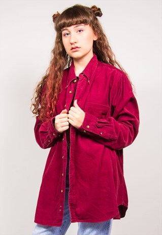 VINTAGE 90'S BURGUNDY CORD SHIRT