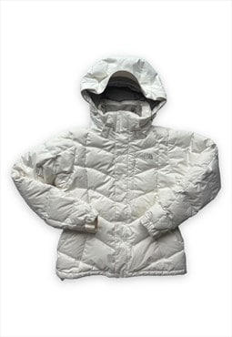 North Face coat puffer jacket white hooded down