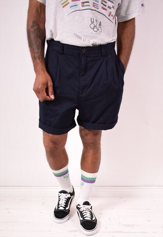 CHAPS RALPH LAUREN MENS VINTAGE SHORTS W34 NAVY BLUE 90S