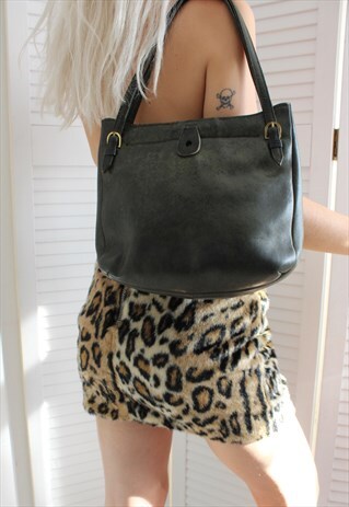 VINTAGE 70S GREEN DISTRESSED LEATHER HANDBAG
