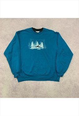 Vintage Christmas Sweatshirt Women's L