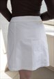 VINTAGE 80'S WHITE MINI A LINE COTTON SKIRT