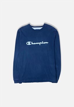 Vintage Champion Long-Sleeve T-shirt : Navy Blue 