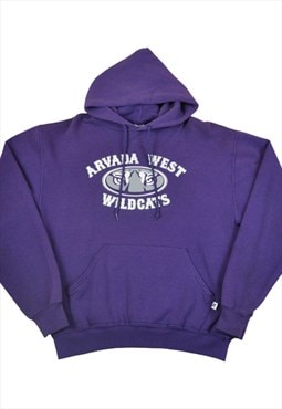 Vintage Wildcats Varsity Hoodie Sweatshirt Purple Medium