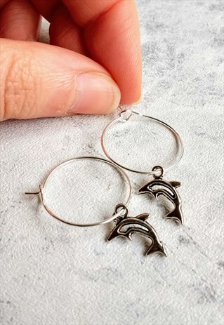 MINI DOLPHIN HOOP EARRINGS