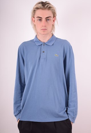 LACOSTE MENS VINTAGE POLO SHIRT MEDIUM BLUE 90S