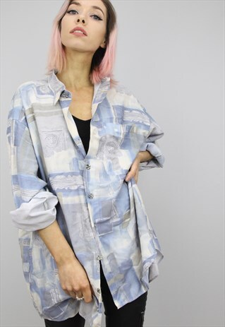 VINTAGE 80S/90S OVERSIZED PATTERNED SHIRT