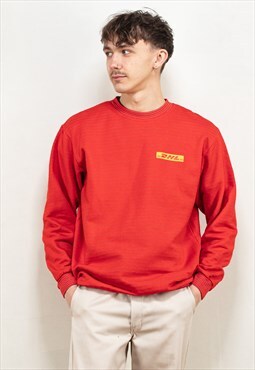 Vintage 90's Men DHL Sweatshirt in Red