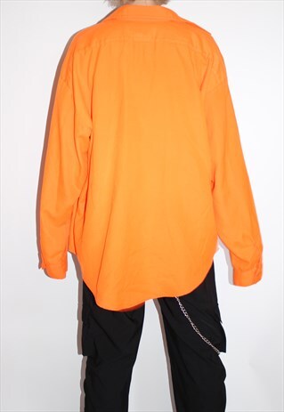 HUNTER ORANGE LONG SLEEVE BUTTON UP