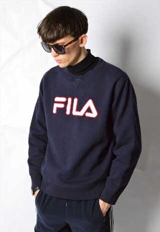 VINTAGE 90S NAVY BLUE FILE SWEATSHIRT
