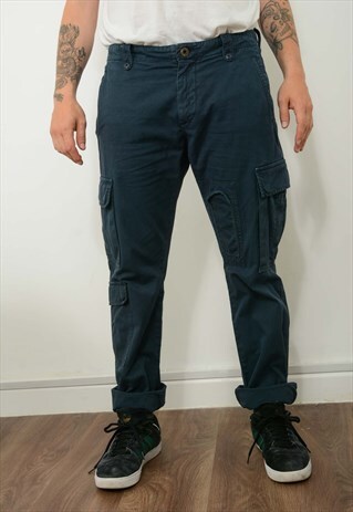 Vintage Cargo Pants Utility Blue Size 34/35"