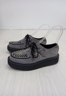 Y2K Black Grey Creeper Shoes by TUK