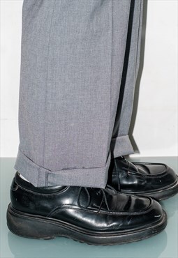 Vintage leather classy  platform shoes in black