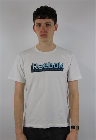 VINTAGE REEBOK WHITE PRINT T-SHIRT