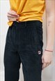 VINTAGE 80S NAVY BLUE CORDUROY STIRRUP HIGH WAIST PANTS XS