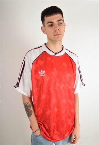 VINTAGE ADIDAS FOOTBALL SHIRT /JERSEY MADE IN UK 90'S (2789)