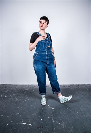 VINTAGE BLUE DENIM DUNGAREES