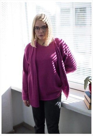 VINTAGE 90'S HOT PINK DOUBLE LAYER CARDIGAN