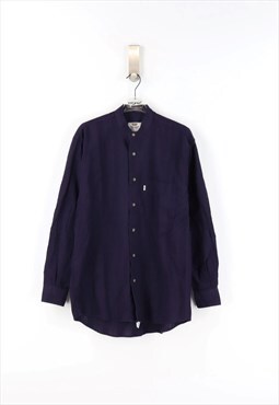 Levi's Long Sleeve Stand Collar Shirt in Purple - S