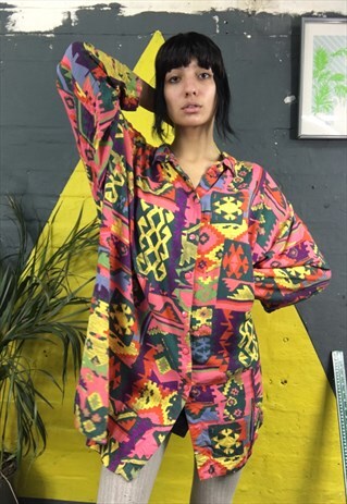 80S OVERSIZED PINK SHIRT