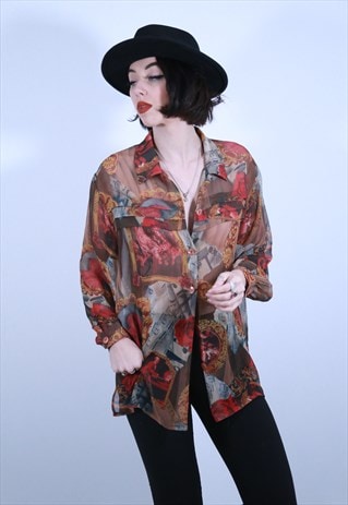 SHEER PRINTED BLOUSE