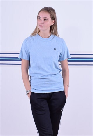 HEATHERED BLUE FRED PERRY T-SHIRT