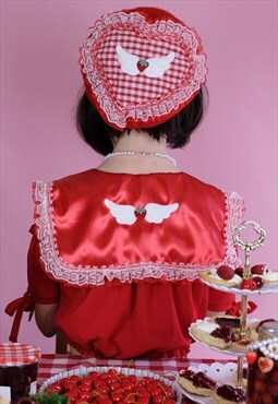 Angel berry red strawberry sailor collar detachable kawaii