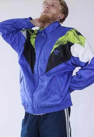 90S VINTAGE MENS ADIDAS TRACK SUIT LOGO WINDBREAKER JACKET