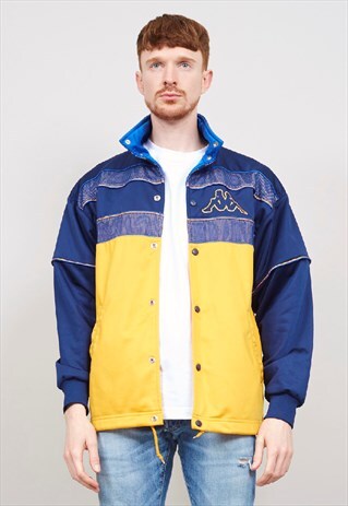 VINTAGE 90'S KAPPA NAVY/ORANGE MESH TRACKSUIT JACKET