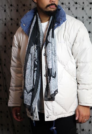 VINTAGE 90S PRINTED BLACK LIGHT SCARF