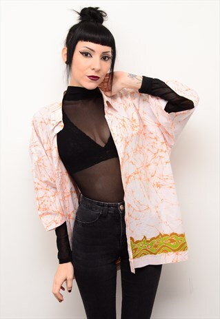 VINTAGE 90'S INDIE HIPSTER PATTERNED OVERSIZED SHIRT