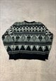 VINTAGE KNITTED JUMPER ABSTRACT PATTERNED KNIT SWEATER