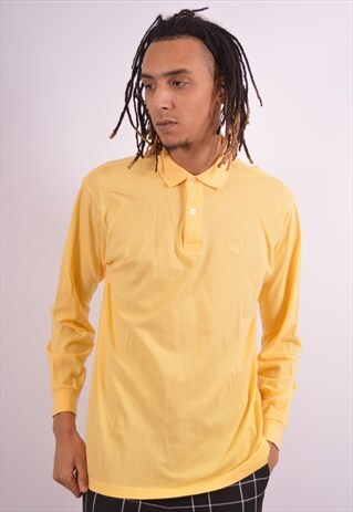 VINTAGE SERGIO TACCHINI POLO SHIRT LONG SLEEVE YELLOW