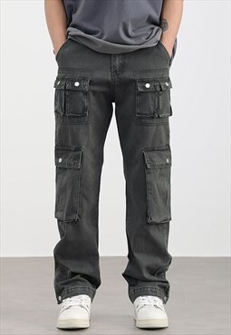 Grey Cargo Denim Jeans pants trousers  Workwear