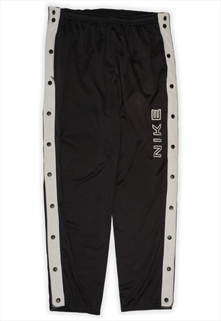 VINTAGE NIKE 90S POPPER BLACK TRACKSUIT BOTTOMS WOMENS