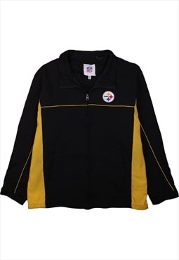 Vintage 90's NFL Windbreaker Steelers NFL Full Zip Up Black