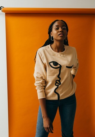 ABSTRACT FACE SWEATSHIRT