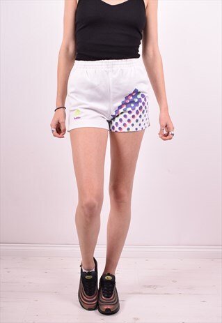LOTTO WOMENS VINTAGE SHORTS W32 WHITE 90'S
