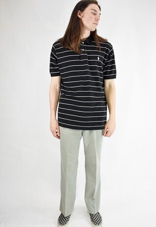 VINTAGE 90S PREPPY RALPH LAUREN CHAPS STRIPED POLO SHIRT