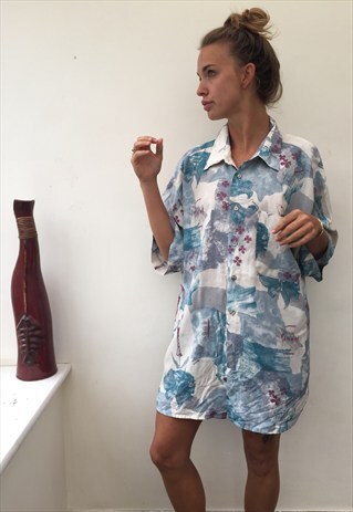 CRAZY PATTERNED OVERSIZED RETRO VINTAGE FESTIVAL SHIRT