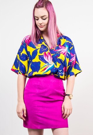 VINTAGE 90'S BRIGHT TROPICAL STYLE SHIRT